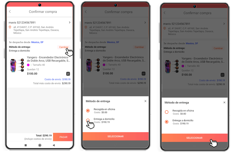 Cambiar Método de Recogida