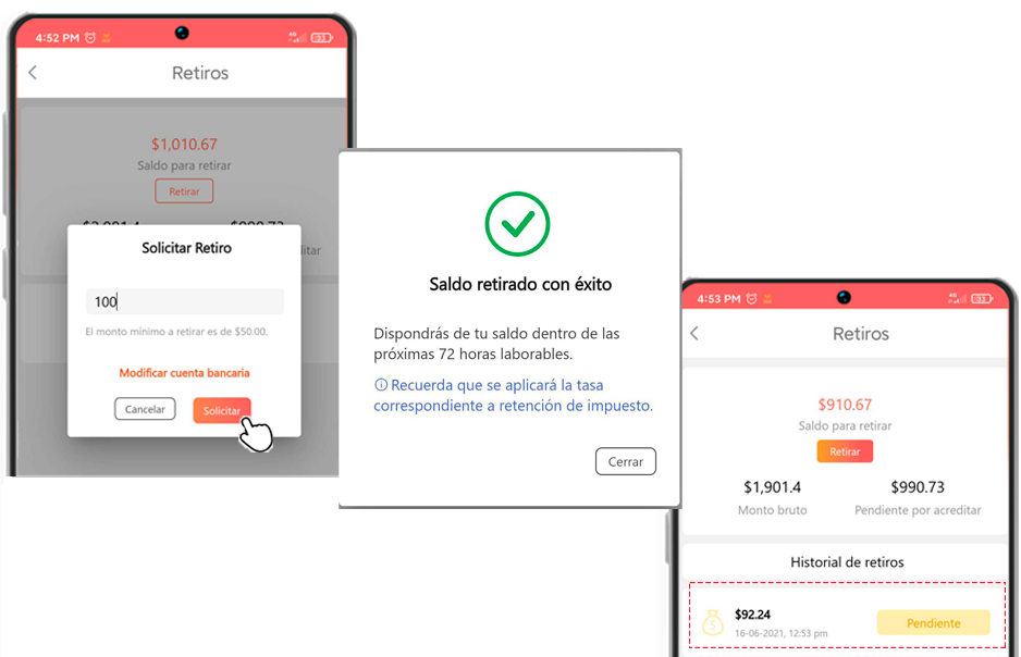 Secuencia para retirar saldo parte II